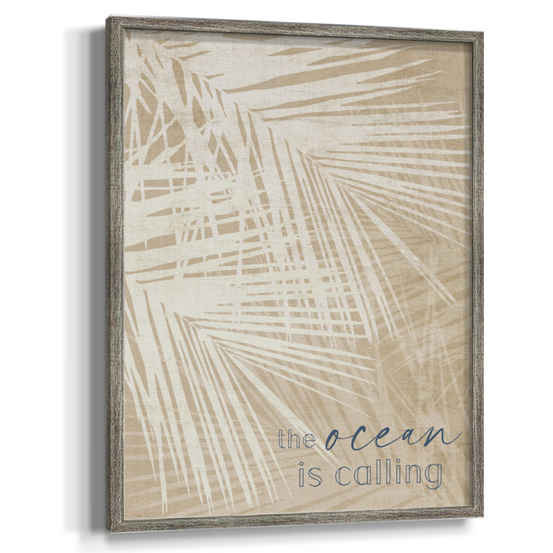 Ocean Calling Palms Framed Print - Solid Wood, H 11 po x l 9 po
