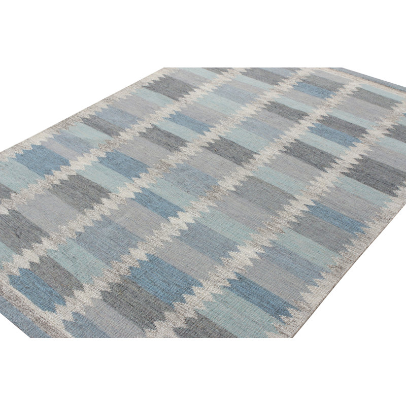 Scandinavian Wool Geometric Area Rug, Rectangle 8' x 10'