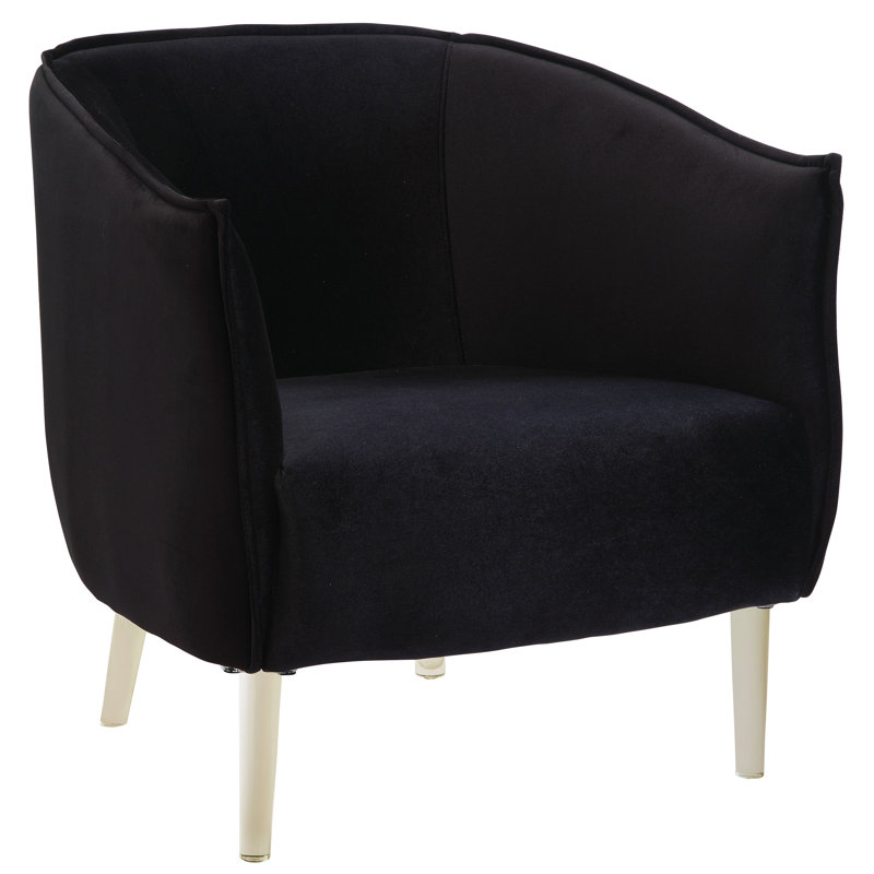 Linderman Upholstered Barrel Chair, Black