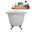 Baignoire de trempage sur pattes 60 "avec drain, pattes et plateau en bambou 60" Streamline-84364968-50896960