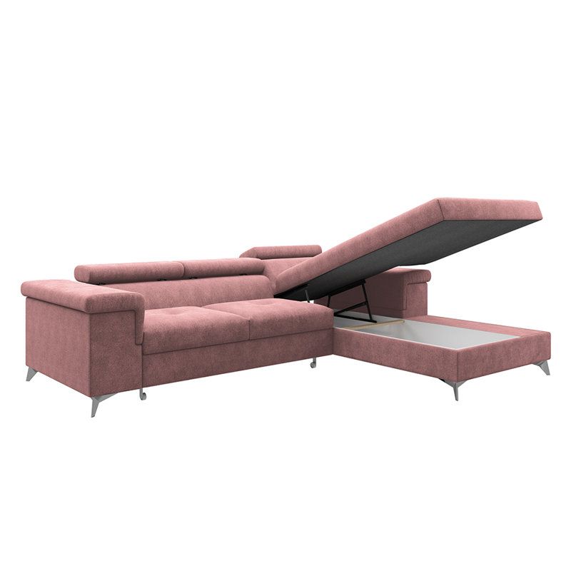 Torassa 3 Seater Sofa Bed, Pink, Right Hand Facing
