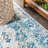 Latshaw Modern Persian Boho Vintage Medallion Cream/Blue Rug-1758465847
