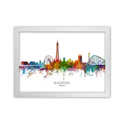Blackpool England Skyline by Michael Tompsett - Print
