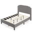 Lit plateforme tapissier Modern, structure en bois massif, garniture cloutée-1319568609-1319568608