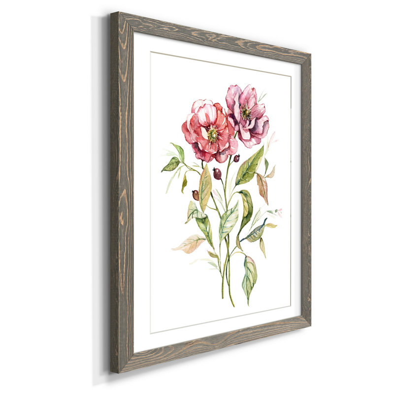 Fleurs sauvages - Cadre photo, reproduction d'art sur papier, H 44 po x l 31 po x P 1 po, gris