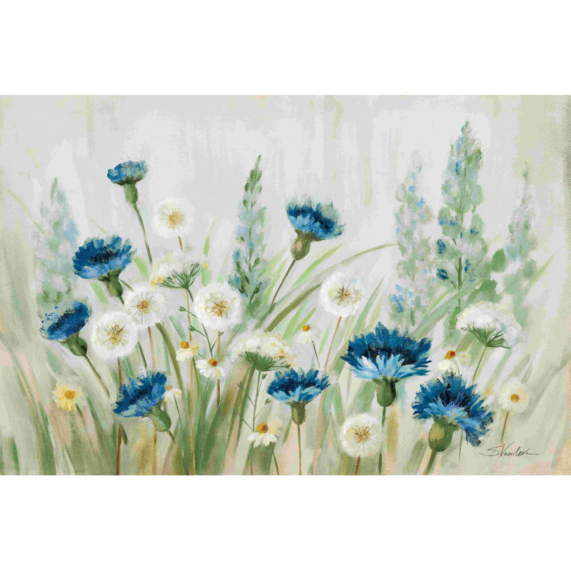 «Fleurs Des Champs Crop» par Silvia Vassileva, peinture sur toile tendue, H 8 po x l 12 po