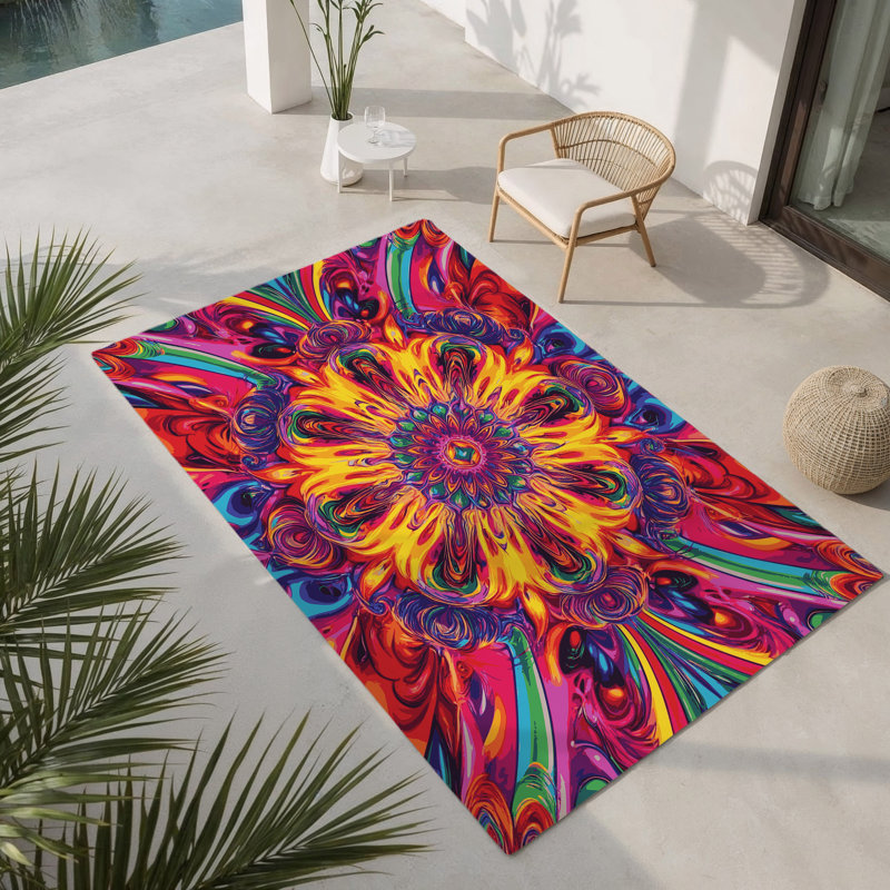 Psyche Wave Indoor And Outdoor Area Rug, Rectangle 2' x 3'
