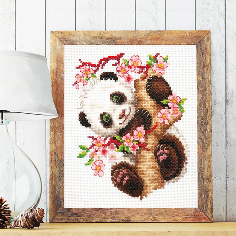  Kit de point de croix compté Panda 19-26