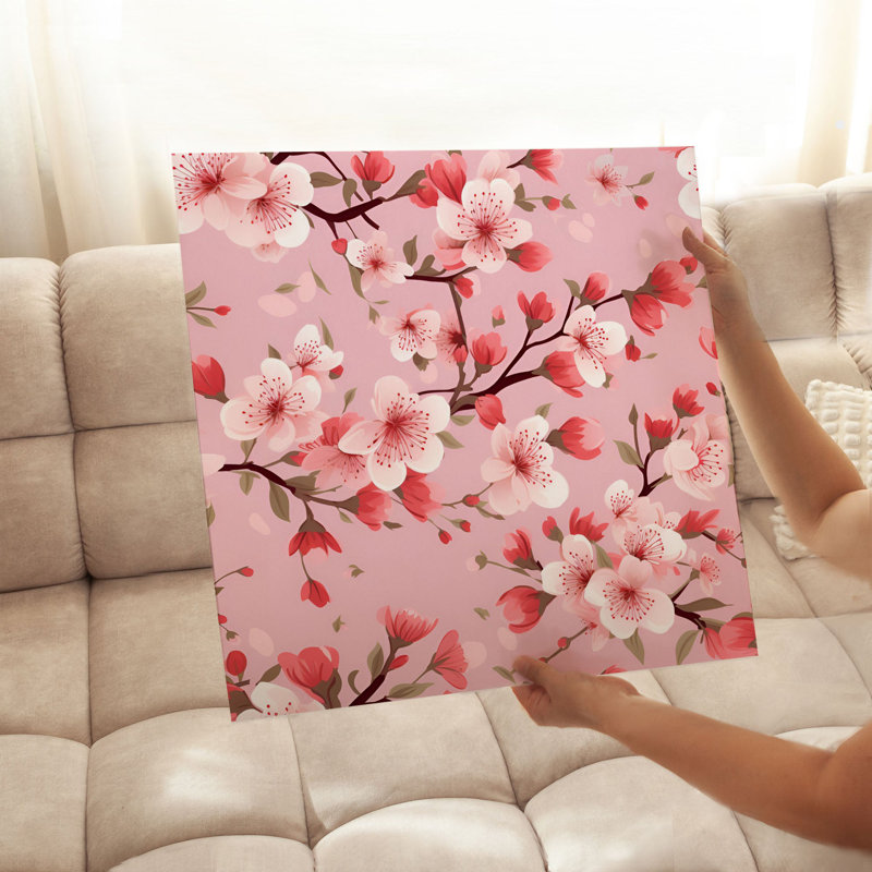 Impression florale de fleur de cerisier Sakura, H 20 po x l 20 po