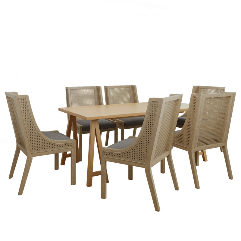 Ensembles de salle à manger Bradski, Gris anthracite / chêne naturel, 5