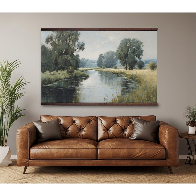 Tapisserie paysage campagne, H 40 po x l 60 po