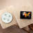 Travertine Look Square Nesting Coffee Table Set of 2 Modern Small End Table for Living Room