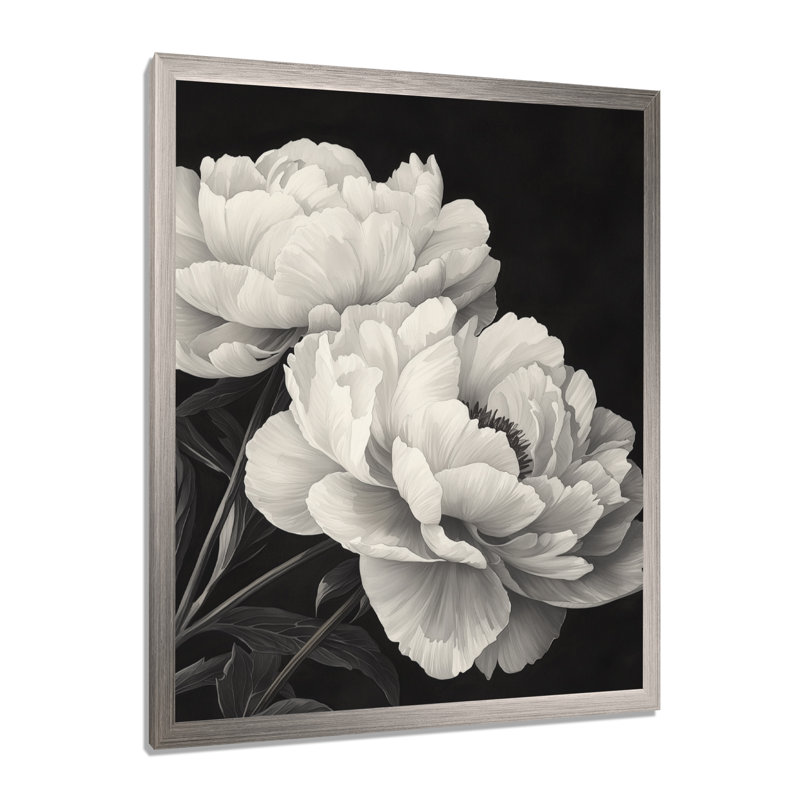 Bagby - Art mural floral, Argent argent, H 32 po x l 24 po, Reproduction encadrée d'une seule photo