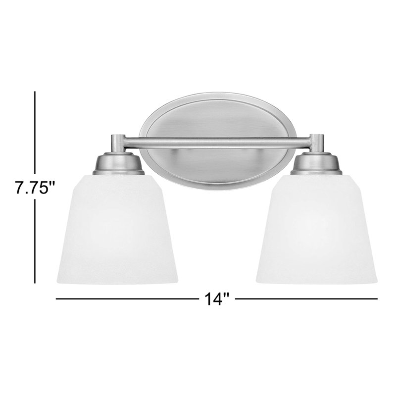 Éclairage pour salle de bain 2 lumières Thatcham, Étain brossé