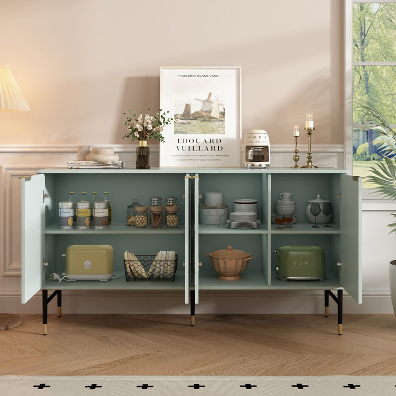 Armoire de rangement avec 4 portes, tablettes réglables