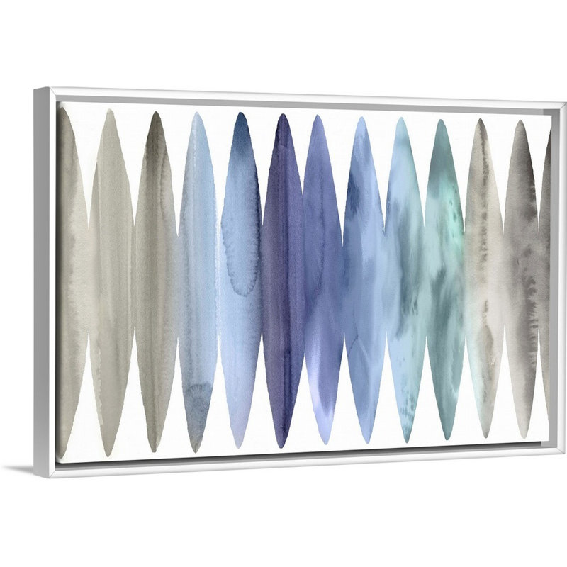 Reproduction d’art sur toile, "Watercolor Surfplanches 2 soft" par David Moore, Cadre blanc, H 34 po x l 50 po x P 1,75 po