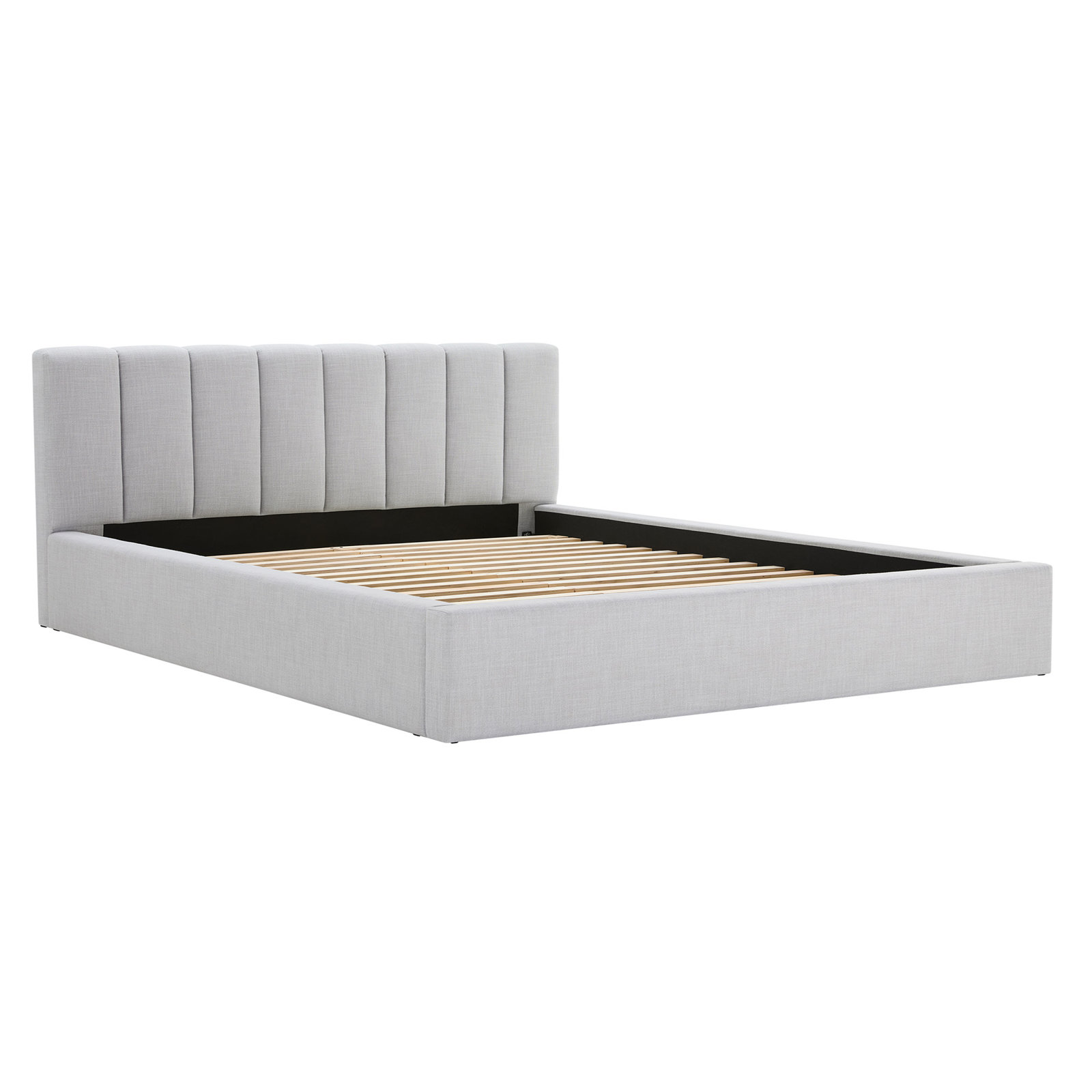 Delmar Linen Upholstered Bed, King, Effie Gray Performance Linen