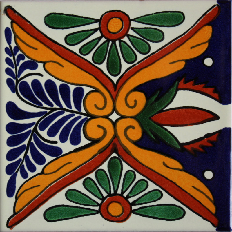 2 "x 2" 36 pièces TalaMex Tonichi carreaux d'argile mexicain dosseret de mosaïque fait à la main Talavera