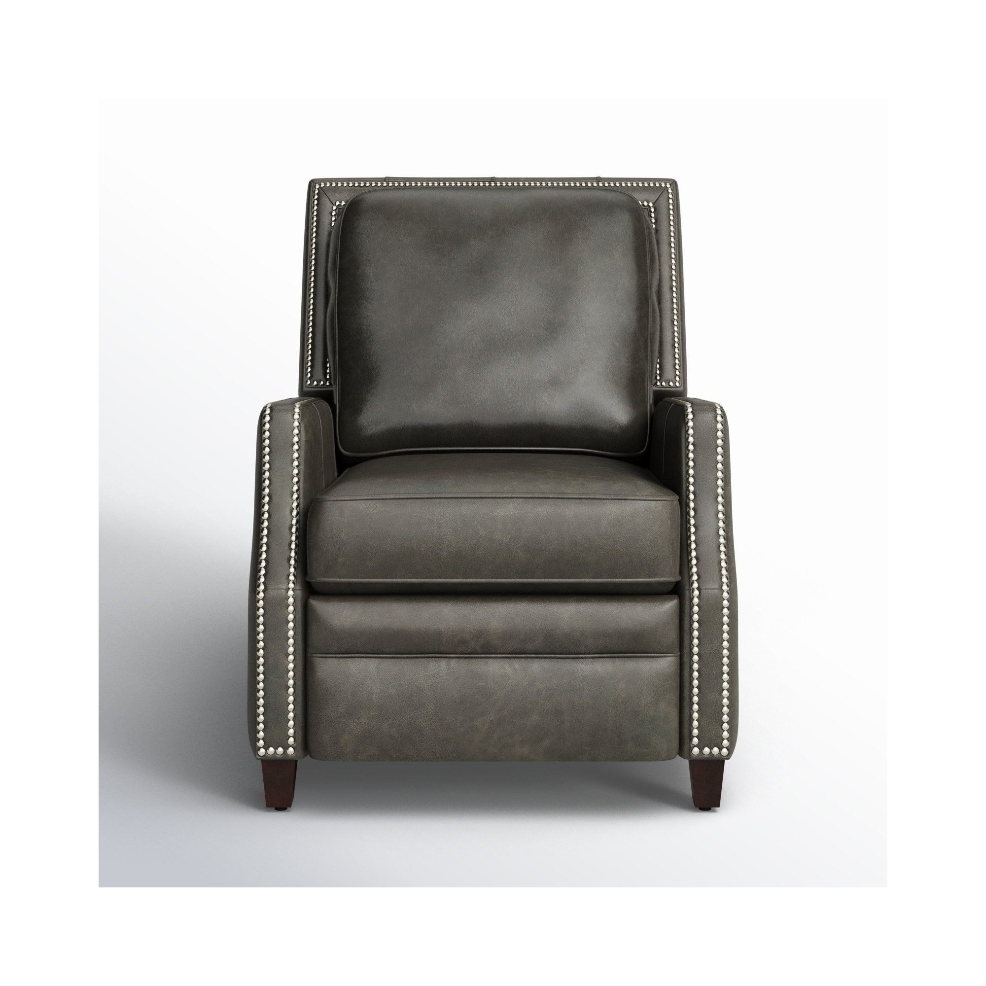 Lavanda Genuine Leather Recliner, Trends Aged Black Genuine Leather
