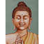 «Lord Buddha in Vitark Mudra», peinture à l'aquarelle par Gopal Prasad Sharma - Art spirituel indien traditionnel sur papier 12 po x 9 po