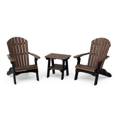 Heritage 3-Piece Folding Adirondack Set with Side Table