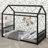 Easy-Assembly Montessori Bed Featuring Playful House Outline-702494410-702494408