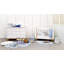 MiniOnes Hand Tufted Cotton Area Rug in Blanco/Light Blue
