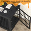 Meuble de rangement robuste pour chien de 46 pouces, table de bout décorative pour animal de compagnie, chenil en bois pour l'intérieur-68211926-132647111