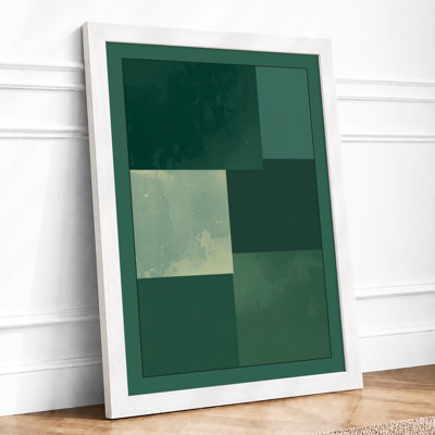 Shades of Green Minimalist - Framed Print