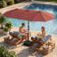 Parasol de marché double face 15 pi avec base robuste-291150057