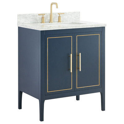 Marianus 30'' Single Bathroom Vanity with Carrara Marble Top