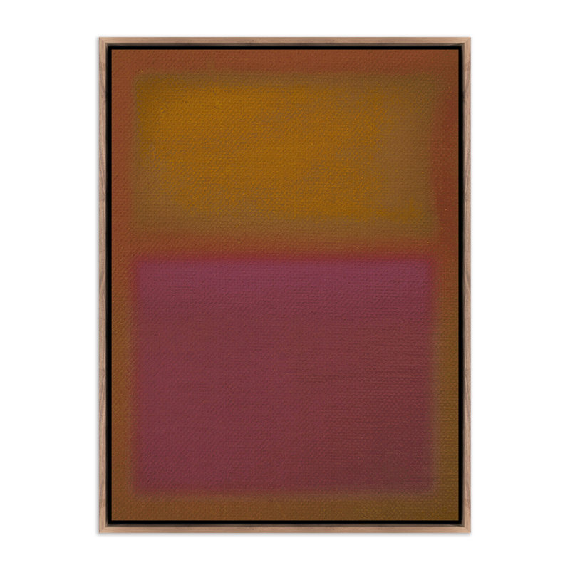 Composition Deep Painting by Charles Stuart, 24" H x 18" W x 2" D, Dark Brown, Red/Orange