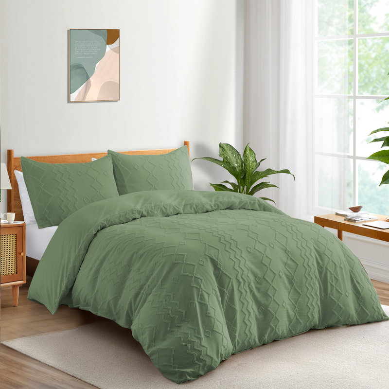 Ensemble de housse de couette en microfibre , Grand, Gris clair