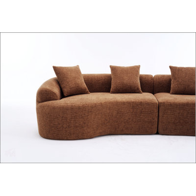 Luxueux canapé modulaire incurvé modulaire avec chenille haute densité, parfait pour les appartements modernes et les salons, 110 L