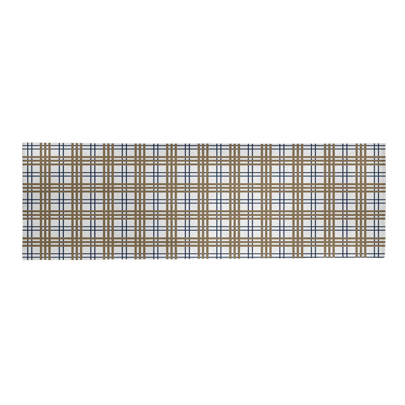 Tapis beige / blanc à carreaux, Tapis de couloir 2 pi 6 po x 8 pi