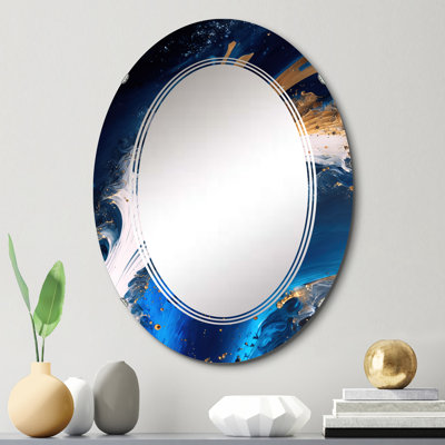 Ice Paint Splash III - Modern Spiral Wall Mirror