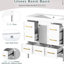 Meuble-lavabo de 36 po avec lavabo en résine - bois massif et 5 tiroirs-121112560