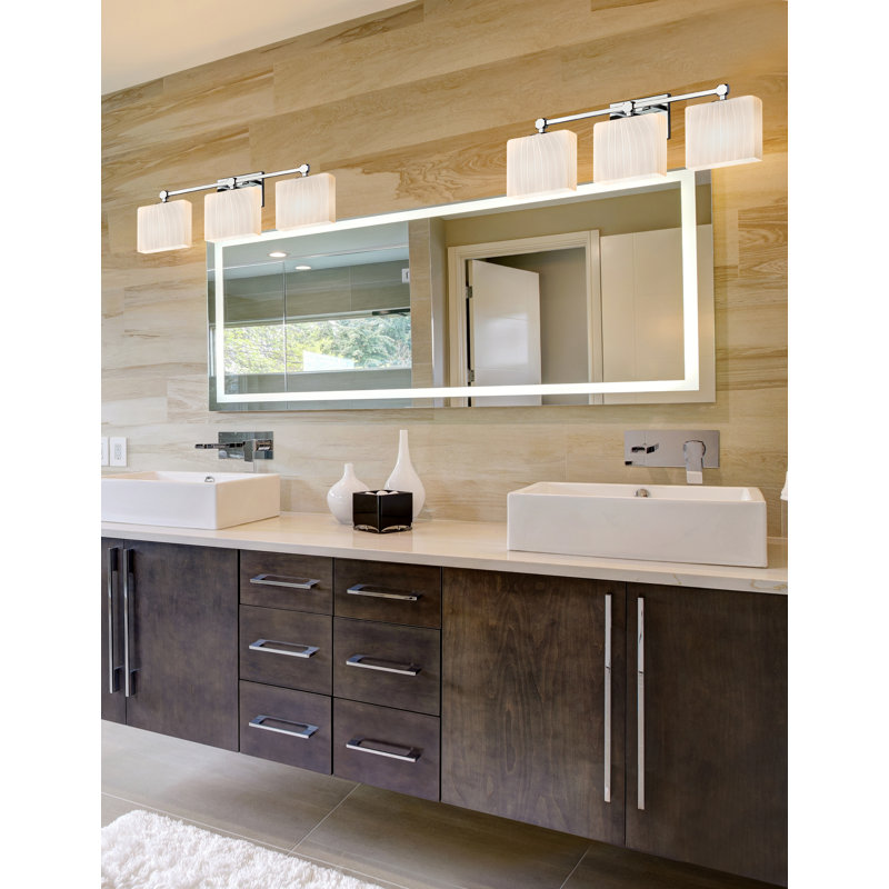 Éclairage pour meuble-lavabo 3 lumières Casson, Nickel brossé, Ruban