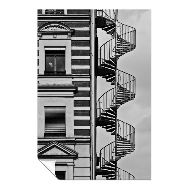 Architectural Building Spiral Stairs Facade - No Frame Print, 46cm H x 31cm W