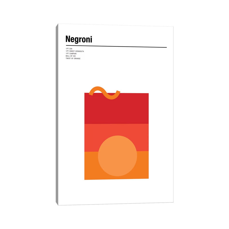 Negroni by Nick Barclay - Print on Canvas, Wrapped Canvas, 30.48 cm H x 45.72 cm W