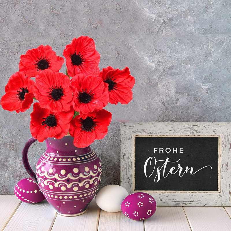 24pcs Real Touch Red Artificial Flower Stems