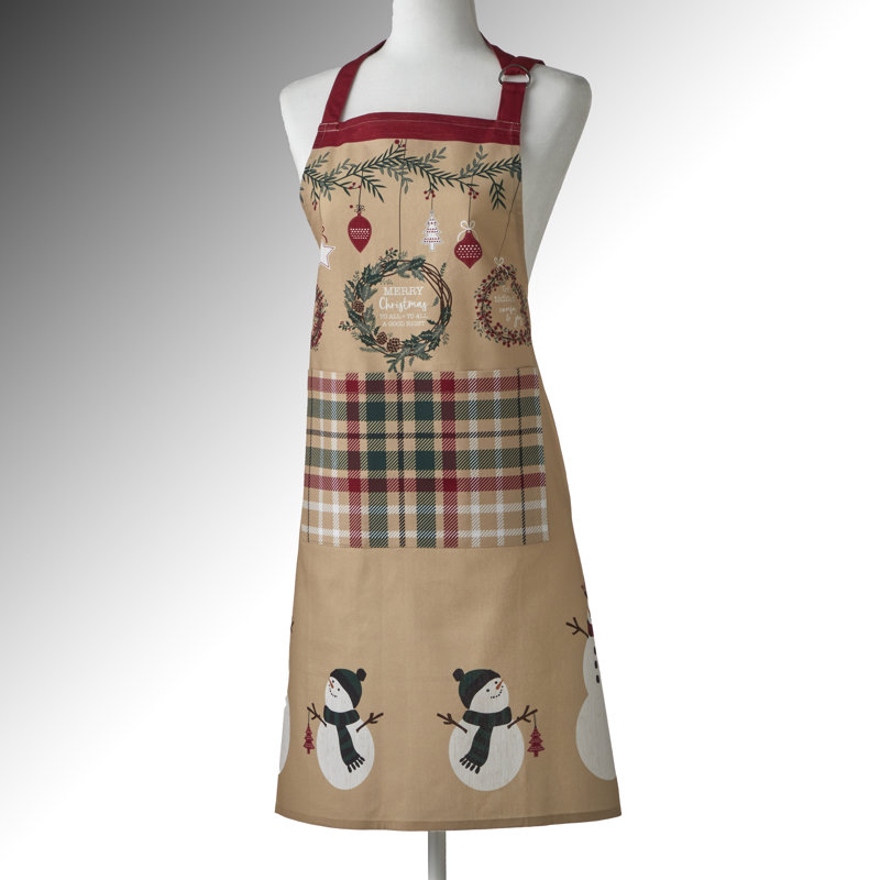 Christmas No Pattern Cotton Bib Apron