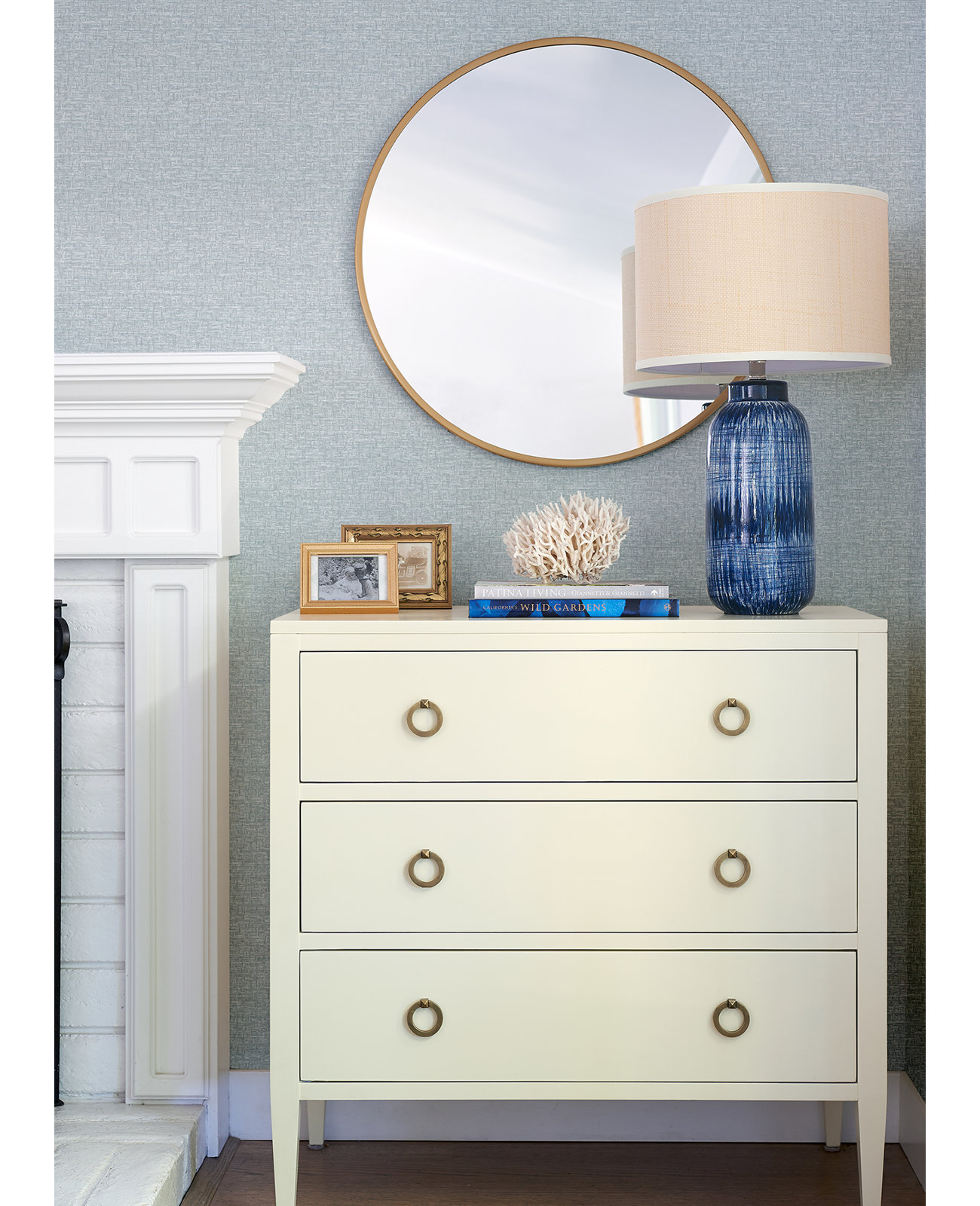 Dorine Unpasted Wallpaper, Light Blue