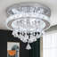 Modern K9 Crystal Chandelier LED Ceiling Light Fixtures Stainless Steel Flush Mount Ceiling Chandelier Light For Bedroom,Living Room,Foyer,Hallway,Closet,White Light