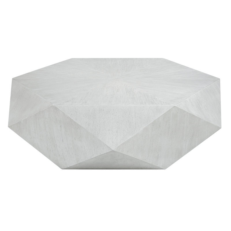 Kane Single Coffee Table, White, 14" H x 50" L x 50" W
