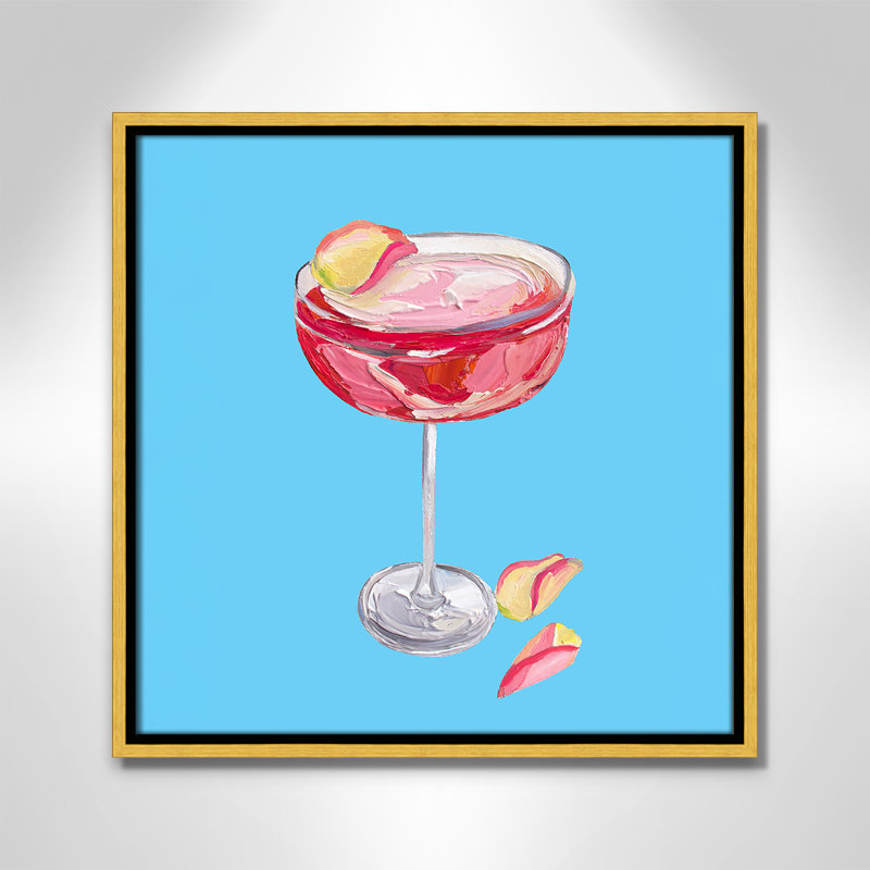«Straker - Sparkling Rose Gin Cocktail», reproduction carrée par Straker, 17.5' W x 17.5' H, Flotteur doré