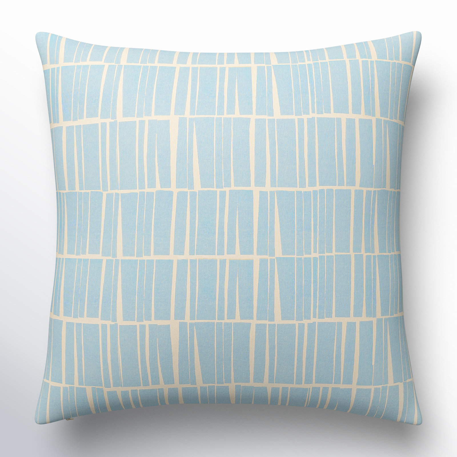 Lisi Cotton Pillow Cover, 20" x 20", Light Blue/Beige