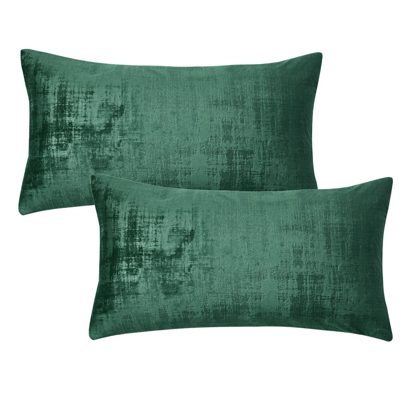 Eden Green Embroidered Polyester Lumbar Pillow Set