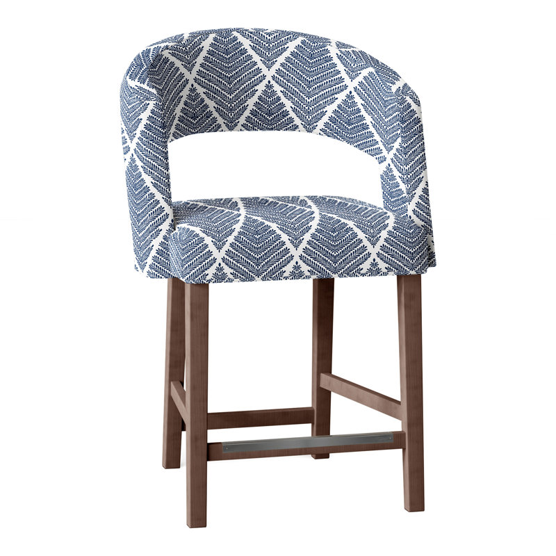 Bryant Upholstered Stool, Walnut, Perigold Emmeline Lapis