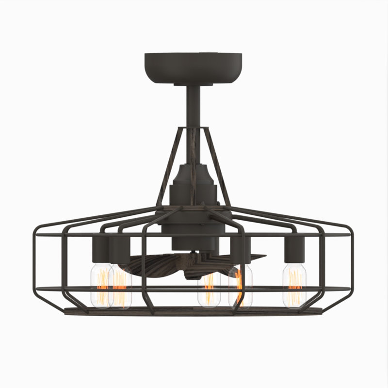 Dilbert 12'' Ceiling Fan with LED Lights, Brown